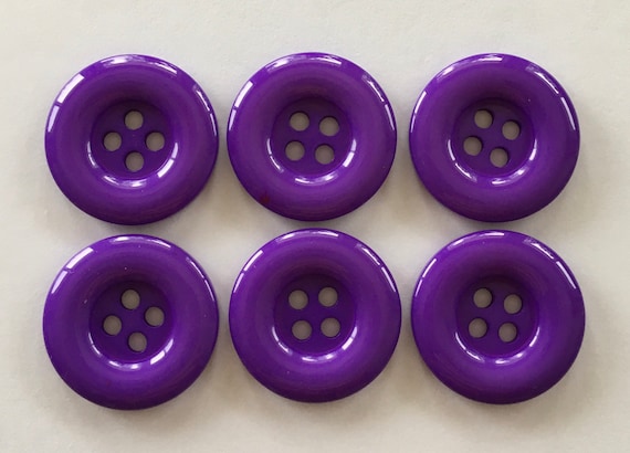Purple Buttons, Resin Buttons, Sewing Supplies, Embellishments,  Scrapbooking, Craft Supplies, 20mm Buttons 