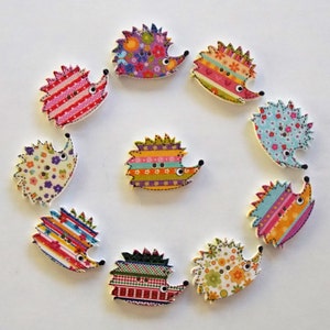 Botones de erizo, Botones de madera, Materiales de costura, Botones de animales, Adornos, Botones de dos agujeros, Scrapbooking, Materiales de manualidades