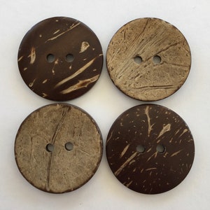 Boutons en forme de coquille de noix de coco, Boutons rustiques 30 mm, Accessoires de couture, Scrapbooking, Embellissements, Boutons naturels
