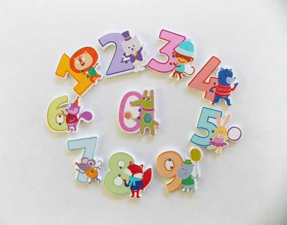Number Buttons Counting Buttons Sewing Supplies Scrapbooking Embellisments 0 9 Buttons Wooden Buttons Kids Buttons Etsy UK