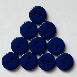Blue Buttons, 10mm Buttons, Resin Buttons, Dark Blue Buttons, Sewing Supplies, Scrapbooking, Embellishments
