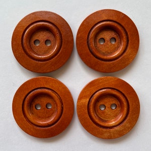 Brown Buttons, 40mm Buttons, Wooden Buttons, Sewing Supplies, Scrapbooking, Embellishments, Tree Buttons, Rustic Buttons