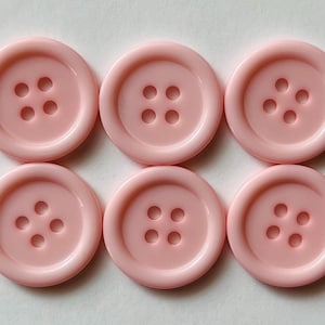 Pink Buttons, Resin Buttons, Sewing Supplies, Embellishments, Scrapbooking, Craft Supplies, 20mm Buttons