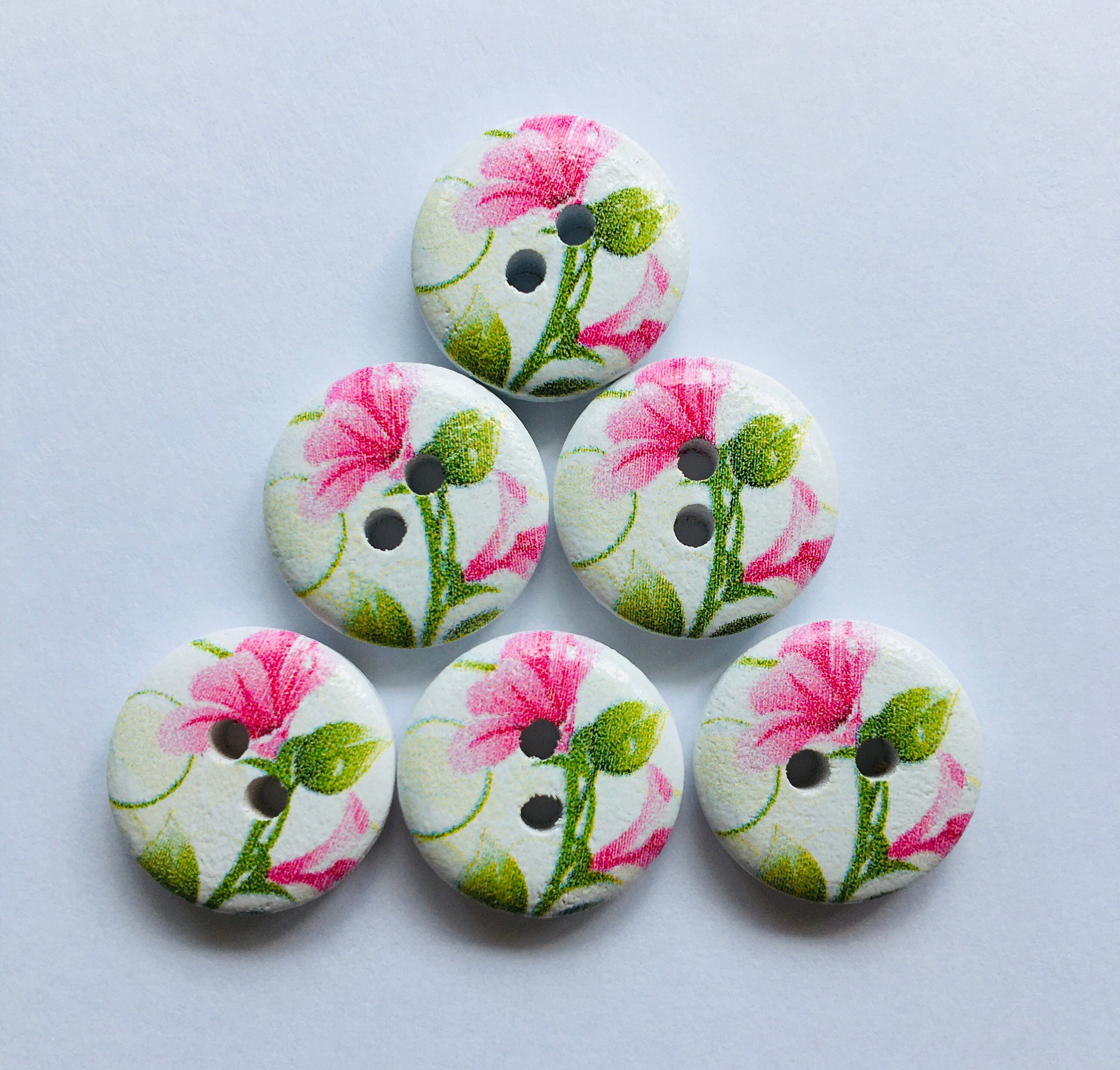 Flower Buttons Lotus Flower Buttons Pink Buttons Leaf Etsy