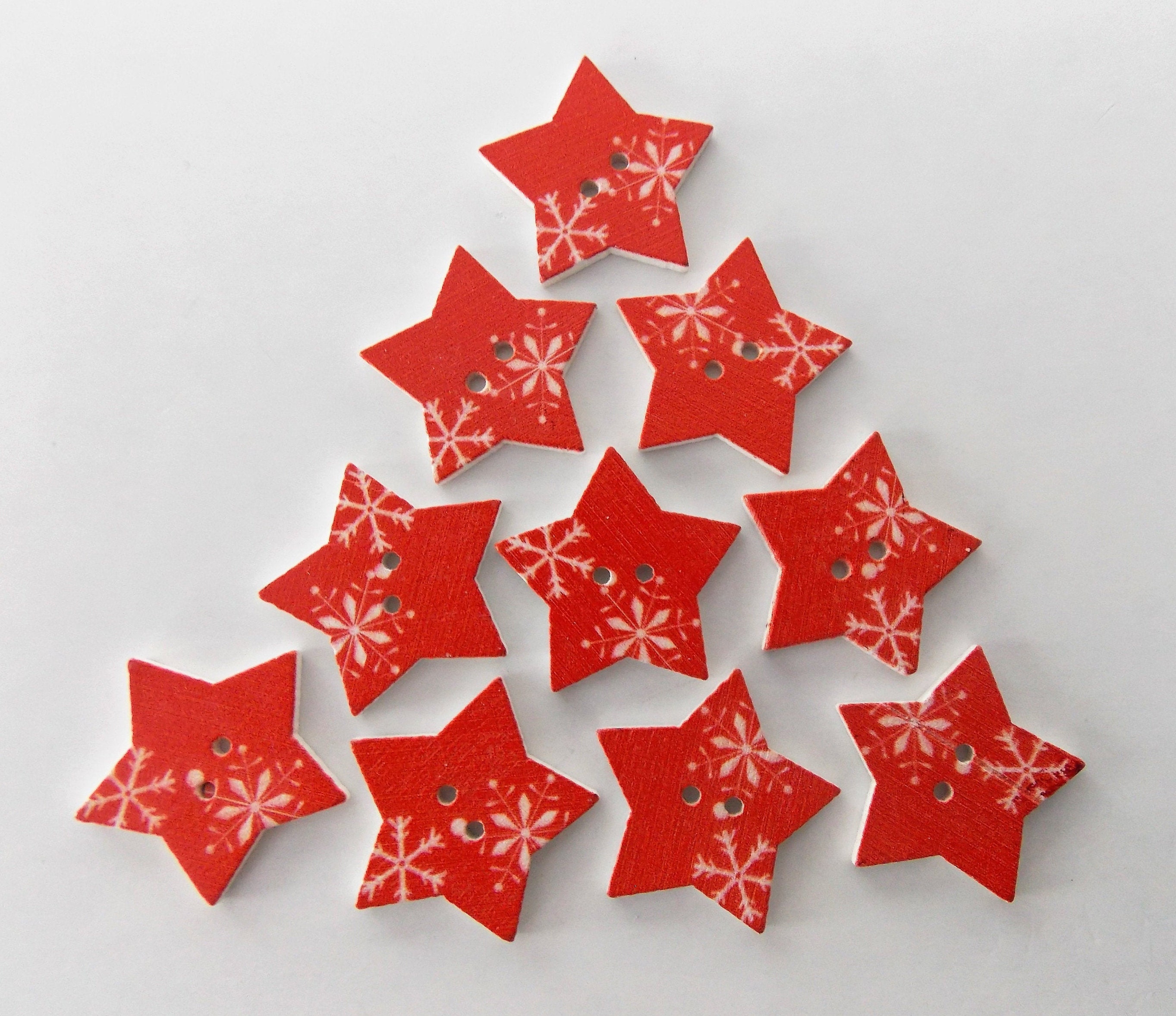 Star Buttons Red Buttons Christmas Buttons Red Star Etsy
