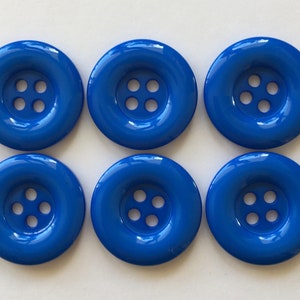 Blue Buttons, 18mm Buttons, Resin Buttons, Sewing Supplies, Embellishments, Royal Blue Buttons, Scrapbooking, Craft Supplies