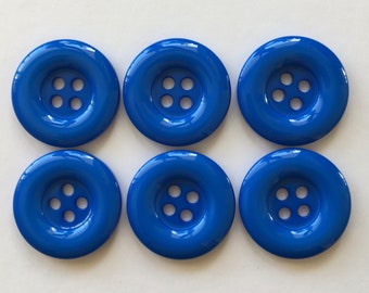 Blue Buttons, 20mm Buttons, Resin Buttons, Sewing Supplies, Embellishments, Royal Blue Buttons, Scrapbooking, Craft Supplies