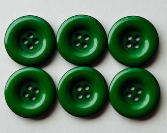 Dark Green Resin Buttons: 23mm Sewing Embellishments