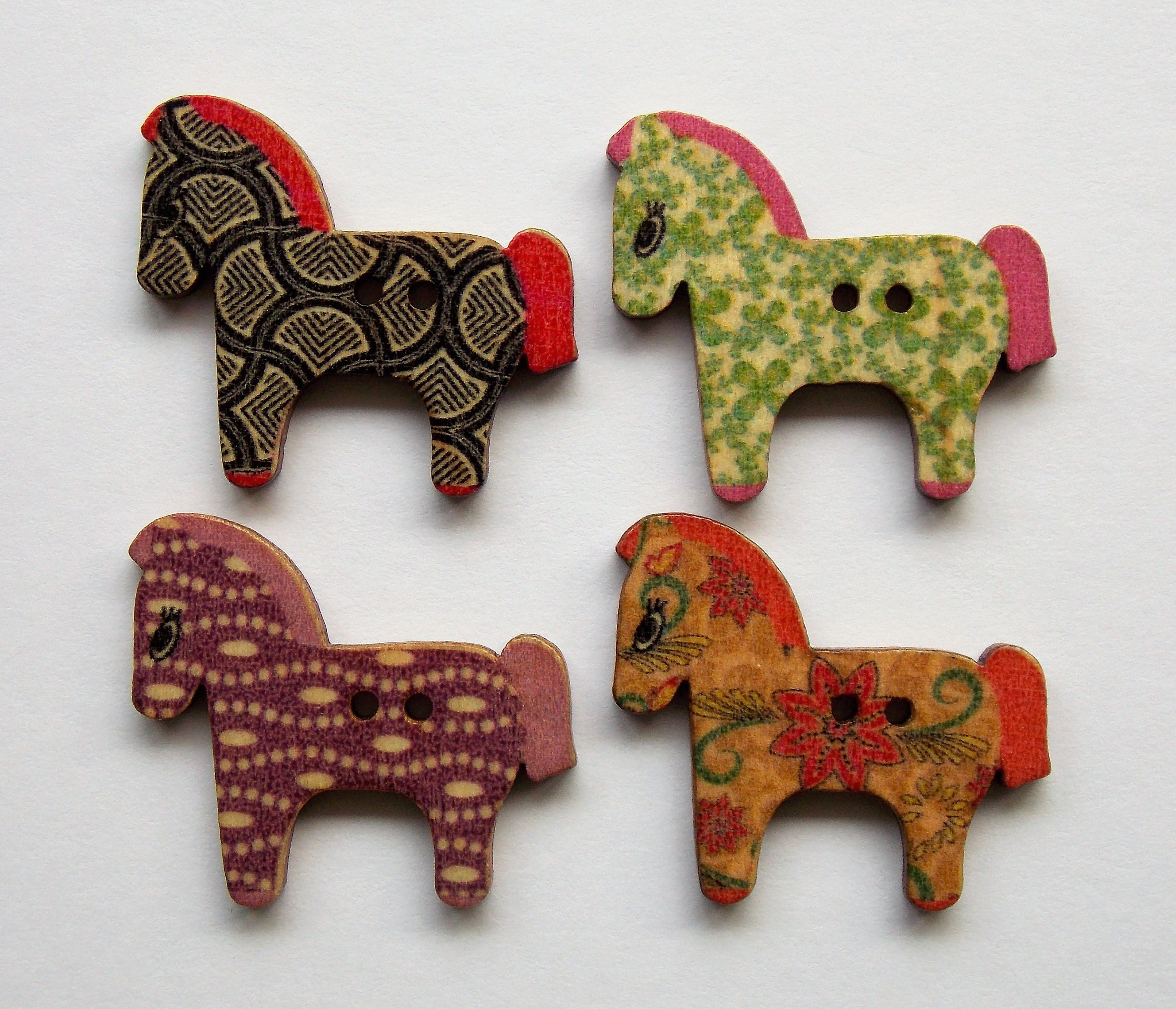 Horse Buttons Pony Buttons Wooden Buttons Sewing Supplies Etsy