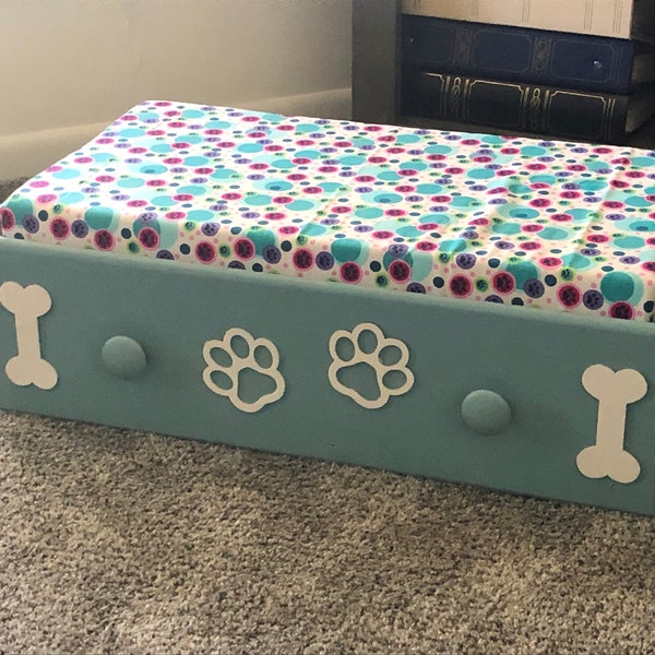 Dog Bed, Small Pet Bed, Repurposed Drawer Dog Bed, Wood Drawer Bed, Pet Supply Storage, Pet Toy Storage, Doll Bed