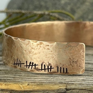 19th Anniversary gift for wife, Bronze Anniversary Present, 19 years, Bronze Bracelet, Tally Marks