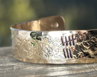 8th Anniversary gift for women, Bronze Anniversary Present, 8 years, Bronze Bracelet, Tally Marks