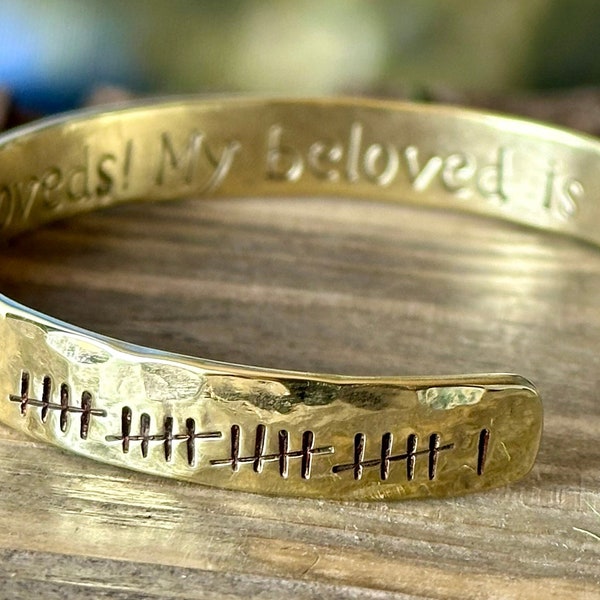 21st Anniversary gift for women, Brass Anniversary Present, 21 years, Brass Bracelet, Tally Marks