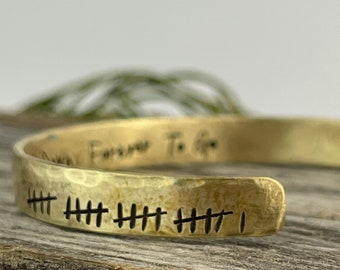 21st Anniversary gift for women, Brass Anniversary Present, 21 years, Brass Bracelet, Tally Marks