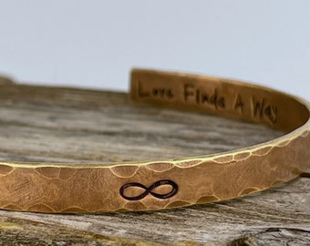 8th Anniversary gift for women, Bronze Anniversary Present, 8 years, Bronze Bracelet, Infinity, Anniversary gift for men