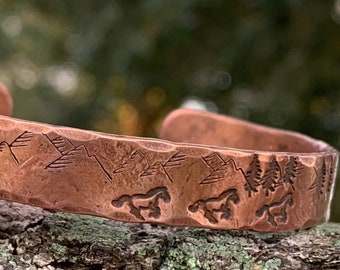 Horse Bracelet, Mothers Day Gift, Personalized Copper Bracelet, Copper Bracelet Women, Mens Copper Bracelet, Horse Lover, Horse Ranch