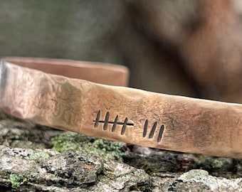 8th Anniversary gift for women, Bronze Anniversary Present, 8 years, Bronze Bracelet, Tally Marks