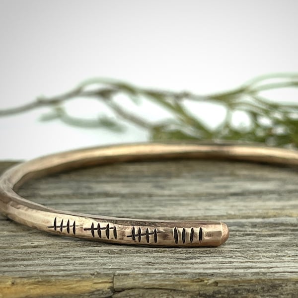 19th Anniversary gift for women, Bronze Anniversary Present, 19 years, Bronze Bracelet, Tally Marks