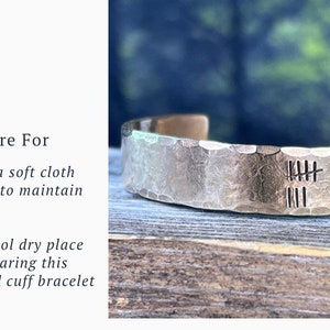 8th Anniversary gift for women, Bronze Anniversary Present, 8 years, Bronze Bracelet, Tally Marks image 5