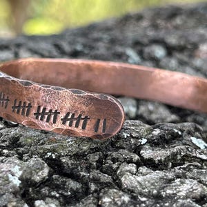 22nd Anniversary Gift, 22nd Anniversary Present, 22nd Wedding Anniversary Present, 22 Year Anniversary Gift, Custom Copper Cuff Bracelet image 1