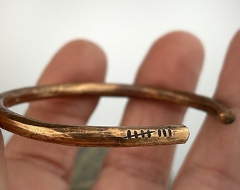 8th Anniversary gift for women, Bronze Anniversary Present, 8 years, Bronze Bracelet, Tally Marks