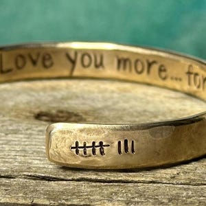 8th Anniversary gift for women, Bronze Anniversary Present, 8 years, Bronze Bracelet, Tally Marks