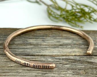 Minimalist 19th Anniversary Gift for Him Traditional Bronze Present 19 Tally Marks for Your 19th Year of Marriage