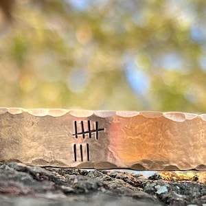 8th Anniversary gift for women, Bronze Anniversary Present, 8 years, Bronze Bracelet, Tally Marks