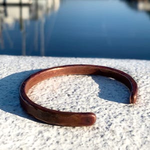 Copper Gift for Man Engraved Copper Bracelet Personalized Bracelet Heavyweight Copper Mens 7th 22nd Anniversary Copper Bracelet for Men image 7