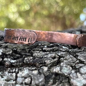 22nd Anniversary Gift, 22nd Anniversary Present, 22nd Wedding Anniversary Present, 22 Year Anniversary Gift, Custom Copper Cuff Bracelet image 4