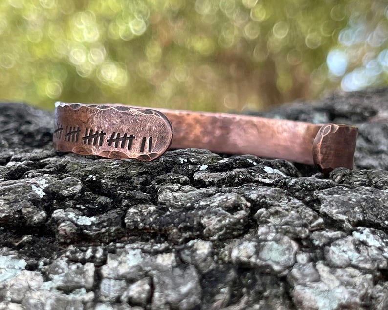 22nd Anniversary Gift, 22nd Anniversary Present, 22nd Wedding Anniversary Present, 22 Year Anniversary Gift, Custom Copper Cuff Bracelet image 4