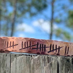 22nd Anniversary Copper Bracelet: Personalized Hammered Solid Copper Jewelry