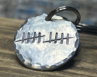 Tenth Anniversary Gift, Custom Tin Anniversary Keychain, 10 Year Anniversary Gift