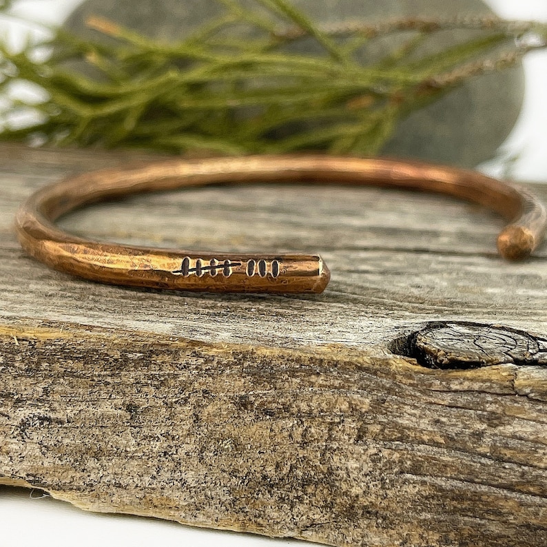 8th Anniversary gift for women, Bronze Anniversary Present, 8 years, Bronze Bracelet, Tally Marks image 6