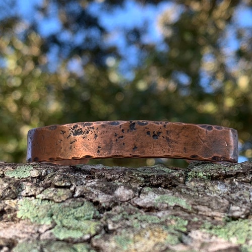 Rugged Engraved Copper Bracelet 
