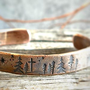 Pulsera de cruz para mujer, regalo del Día de la Madre, cruz forjada a mano