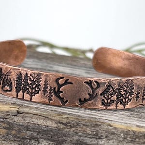 Pulsera de caza, cazador de caza mayor, brazalete de cobre personalizado, regalos personalizados