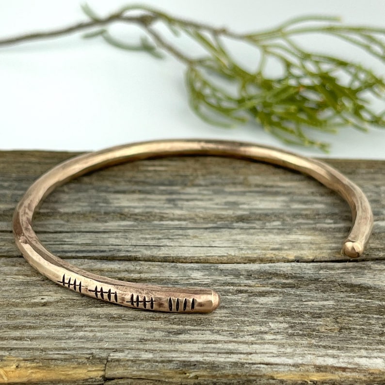 19th Anniversary gift for women, Bronze Anniversary Present, 19 years, Bronze Bracelet, Tally Marks Bild 6