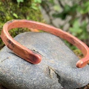 Copper Gift for Man Engraved Copper Bracelet Personalized Bracelet Heavyweight Copper Mens 7th 22nd Anniversary Copper Bracelet for Men image 5
