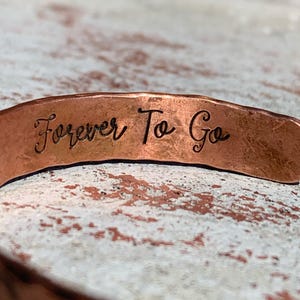 22nd Anniversary Gift, 22nd Anniversary Present, 22nd Wedding Anniversary Present, 22 Year Anniversary Gift, Custom Copper Cuff Bracelet image 3