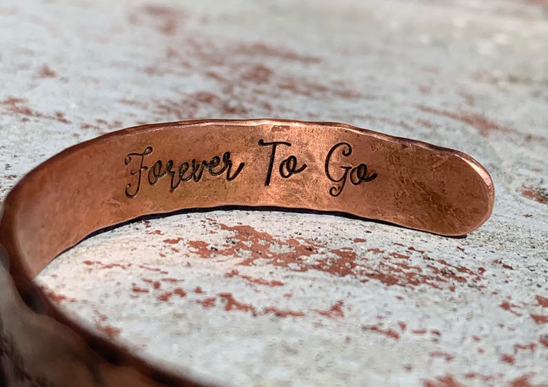 22nd Anniversary Gift, 22nd Anniversary Present, 22nd Wedding Anniversary Present, 22 Year Anniversary Gift, Custom Copper Cuff Bracelet image 3