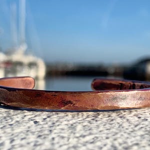 Copper Gift for Man Engraved Copper Bracelet Personalized Bracelet Heavyweight Copper Mens 7th 22nd Anniversary Copper Bracelet for Men image 1