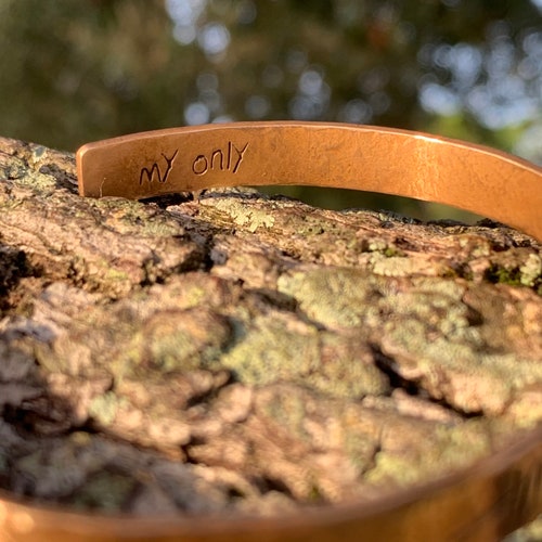 8th Anniversary shops gift for women, Bronze Anniversary Present, 8 years, Bronze Bracelet, Tree Bracelet, Mountain Bracelet