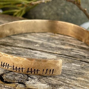19th Anniversary gift for women, Bronze Anniversary Present, 19 years, Bronze Bracelet, Tally Marks