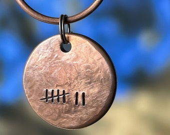 Custom Copper Anniversary Keychain, 7th Anniversary Gift