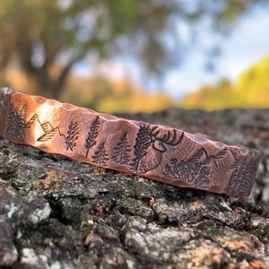 Deer Bracelet, Stag, personalized copper cuff bracelet, personalized gifts