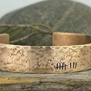 8th Anniversary gift for women, Bronze Anniversary Present, 8 years, Bronze Bracelet, Tally Marks