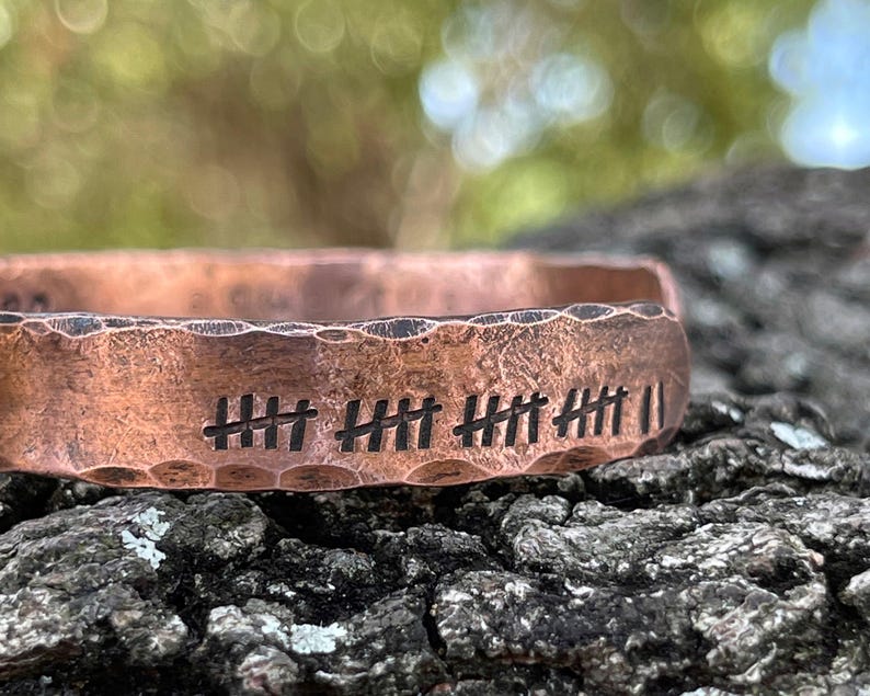 22nd Anniversary Gift, 22nd Anniversary Present, 22nd Wedding Anniversary Present, 22 Year Anniversary Gift, Custom Copper Cuff Bracelet image 5