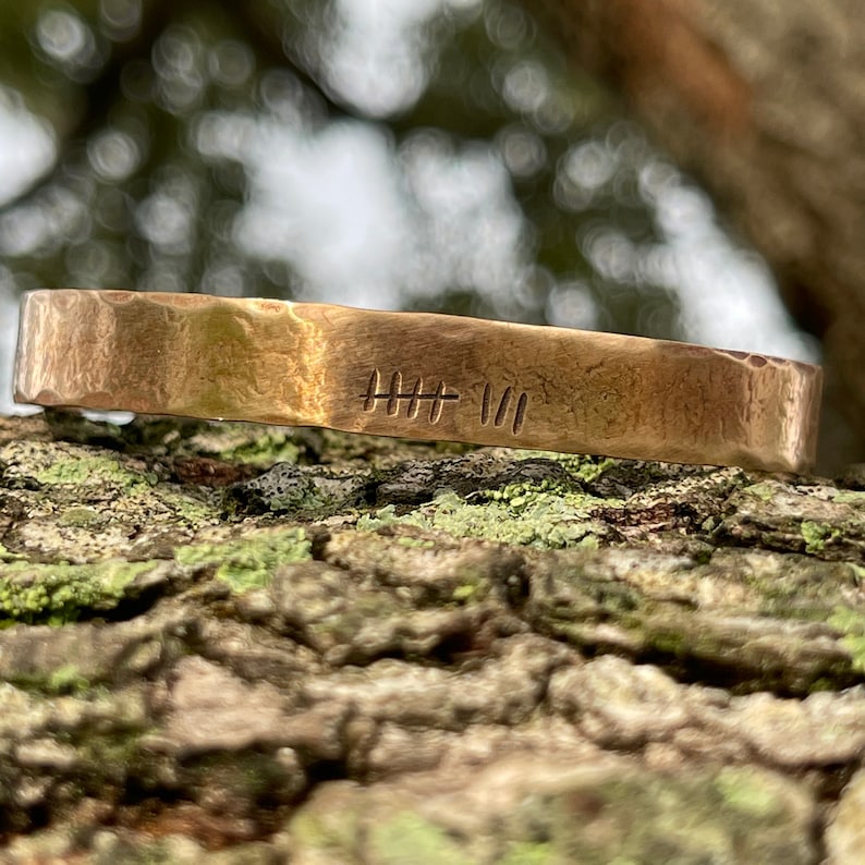 8th Anniversary gift for women, Bronze Anniversary Present, 8 years, Bronze Bracelet, Tally Marks image 7