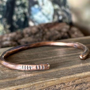 8th Anniversary gift for women, Bronze Anniversary Present, 8 years, Bronze Bracelet, Tally Marks image 6